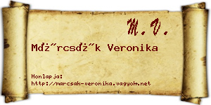 Márcsák Veronika névjegykártya